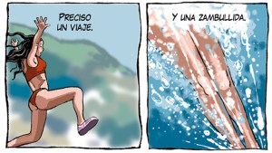 «Un viaje y una zambullida», la nueva tira de Chelo Candia en el Voy