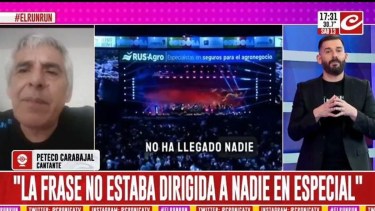 Peteco Carabajal protagonizó  un cruce polémico con el conductor de Crónica HD, Fernando Piaggio. Foto Captura.