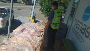 Decomisaron 460 kilos de carne con hueso en Catriel. Foto: gentileza
