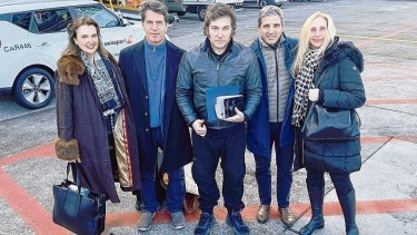 El presidente llegó ayer a Davos acompañado de los funcionarios Nicolás Posse, Diana Mondino,  Luis Caputo y Karina Milei.