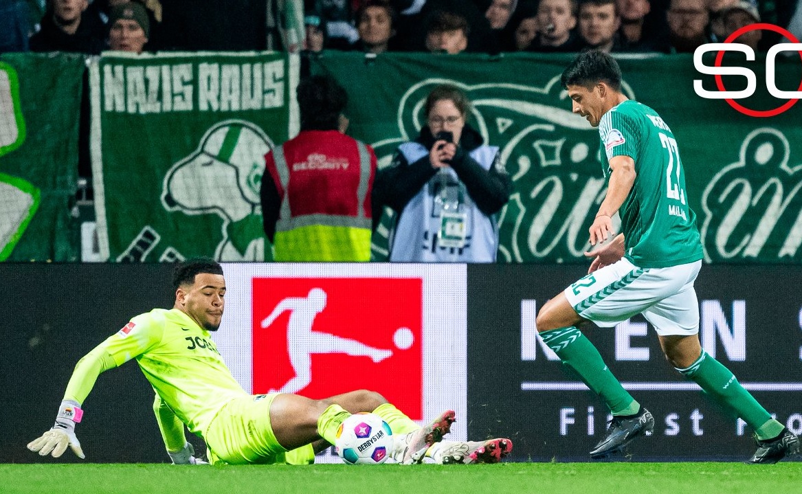 El defensor argentino debutó con un gol para el Werder Bremen en la Bundesliga. Foto: Captura SC.
