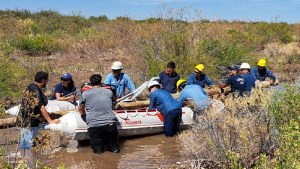 El complejo operativo para restablecer el servicio de electricidad en Catriel