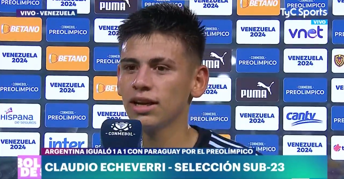Diablito Echeverri expresó sus sensaciones tras el empate de Argentina con Paraguay en el Preolímpico Sub 23.