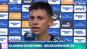 Echeverri, tras el empate de Argentina en el  Preolímpico Sub 23: «Nos llevamos un punto importante»
