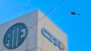 Video | Paro de la CGT: Aguiar divisó un helicóptero de la Federal y denunció «intimidación»