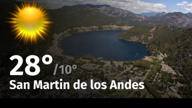 Clima de hoy, jueves 11 de enero de 2024, para la ciudad de San Martin de los Andes