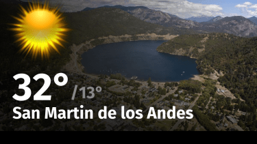 Clima de hoy, sábado 20 de enero de 2024, para la ciudad de San Martin de los Andes