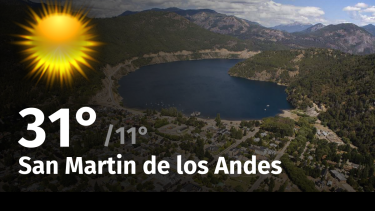 Clima de hoy, sábado 27 de enero de 2024, para la ciudad de San Martin de los Andes
