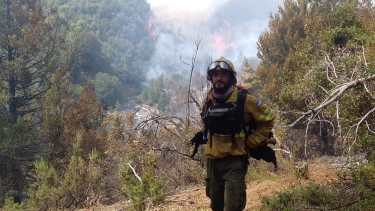 Hernán Mondino tiene 39 años y es brigadista de Parques Nacionales desde hace cuatro años. Foto: gentileza