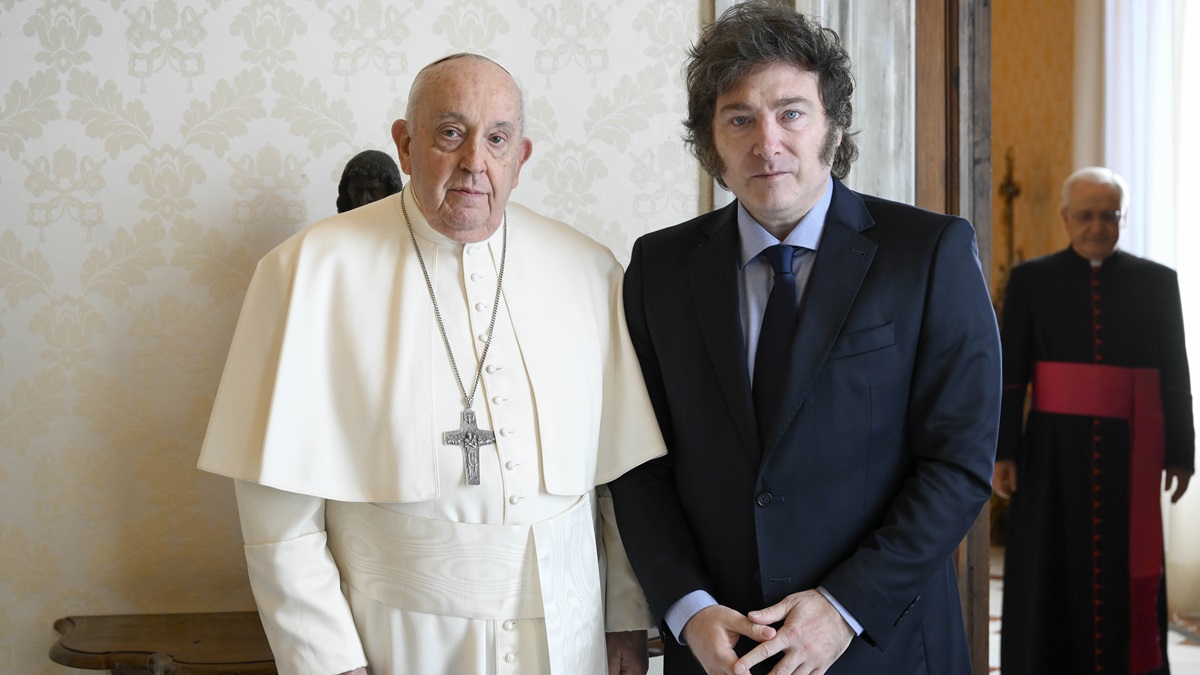 Javier Milei se reunió con el papa Francisco en el Vaticano. Foto Télam.