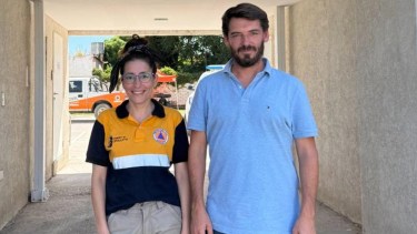 Buteler junto a la nueva directora de Protección Civil. Foto: Gentileza.