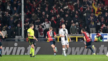 Mateo Retegui hizo un golazo en la victoria de su equipo en Italia. (Tano Pecoraro/LaPresse via AP)