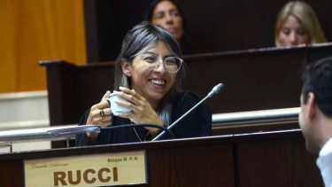 Daniela Rucci (MPN) junto a otros diputados presentó el proyecto para regular el trabajo remoto. Foto: Cecilia Maletti