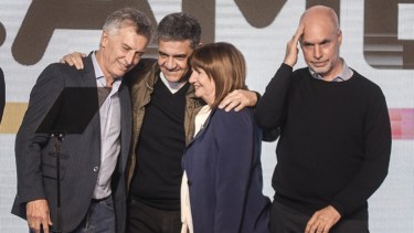 Paso 2023 elecciones Bunker de Juntos por el cambio 
Patricia Bullrich
Horacio Rodriguez Larreta
Mauricio Macri
Jorge Macri
Luis Petri 
Foto Federico Lopez Claro
