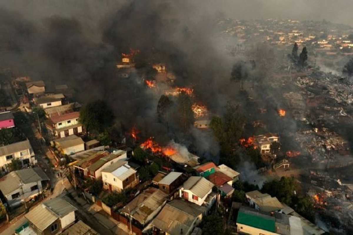 Incendios descontrolados en Chile. Foto: BBC. 