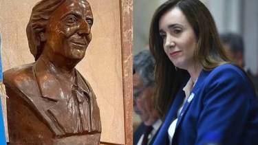 Polémica por el busto de Néstor Kirchner. Foto: Gentileza Página 12. 