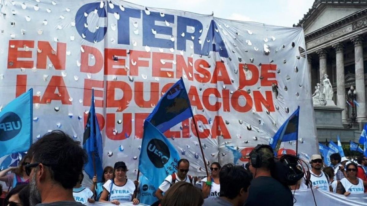 CTERA convocó a paro nacional docente el jueves. Foto: archivo