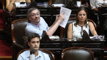 El diputado de Unión por la Patria durante su vehemente exposición. 