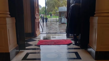 Por el temporal hasta la Casa Rosada se inundó. Foto NA
