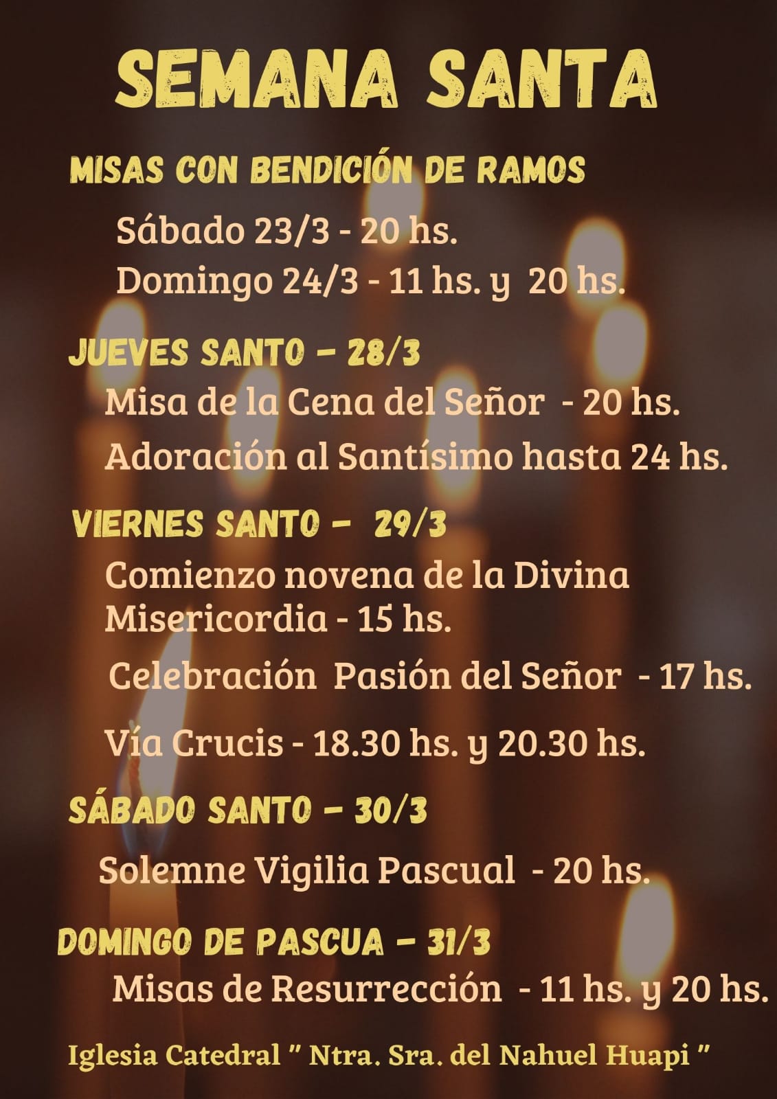 Semana Santa en Bariloche: conocé los horarios de las misas y Vía ...