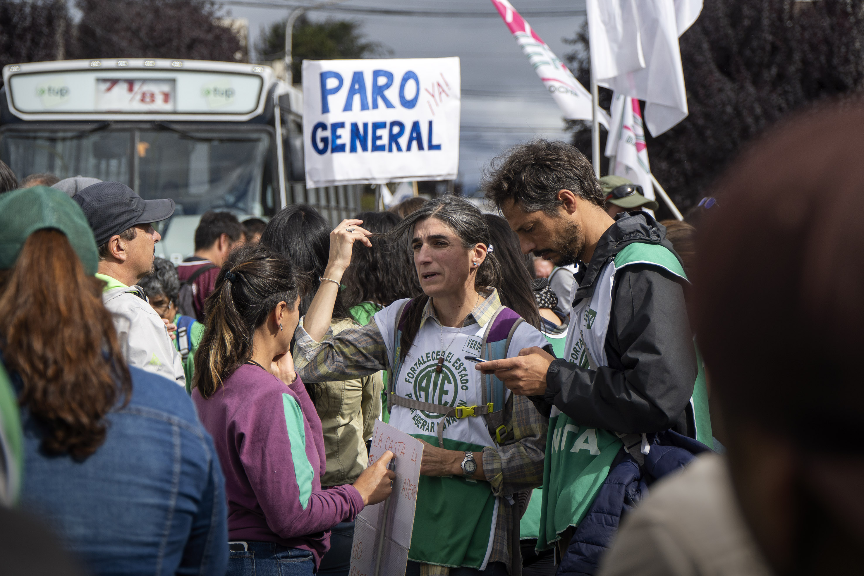 ATE realizó hoy un paro en todo el país en organismos nacionales por la proximidad de la caducidad de contratos que afecta también en Río Negro. Foto: Marcelo Martinez