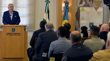 El intendente de Bariloche, Walter Cortés, emitió su discurso de apertura de sesiones del Concejo Deliberante sin aludir a las políticas nacionales. Foto: Chino Leiva