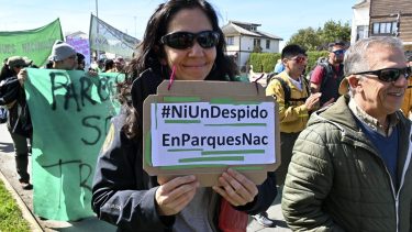 La semana pasada trabajadores de todos los Parques Nacionales de la región se movilizaron en Bariloche. Foto: Chino Leiva