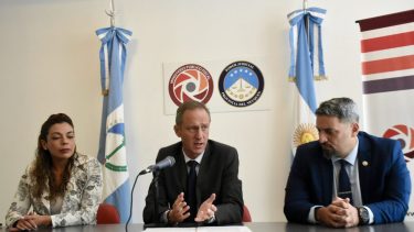 Los fiscales Agustín García, Andrés Azar y la asistente letrada Carolina Gutiérrez. Foto: Matías Subat.