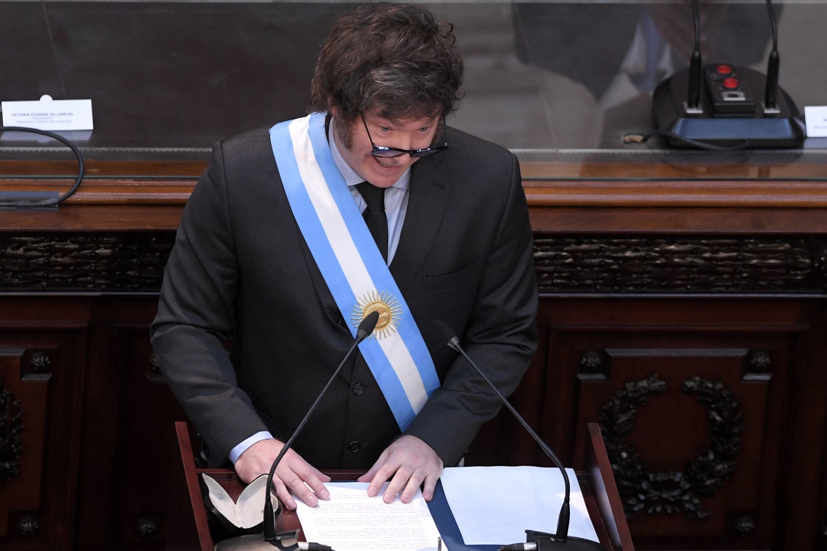 El presidente Javier Milei abrió hoy la asamblea legislativa. Foto: Julián Álvarez para Télam.-