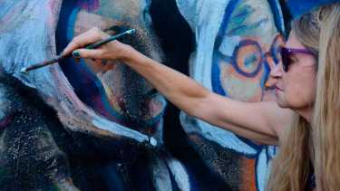 Restauraron el mural de Las Madres de Plaza de Mayo en Neuquén. Foto: Cecilia Maletti