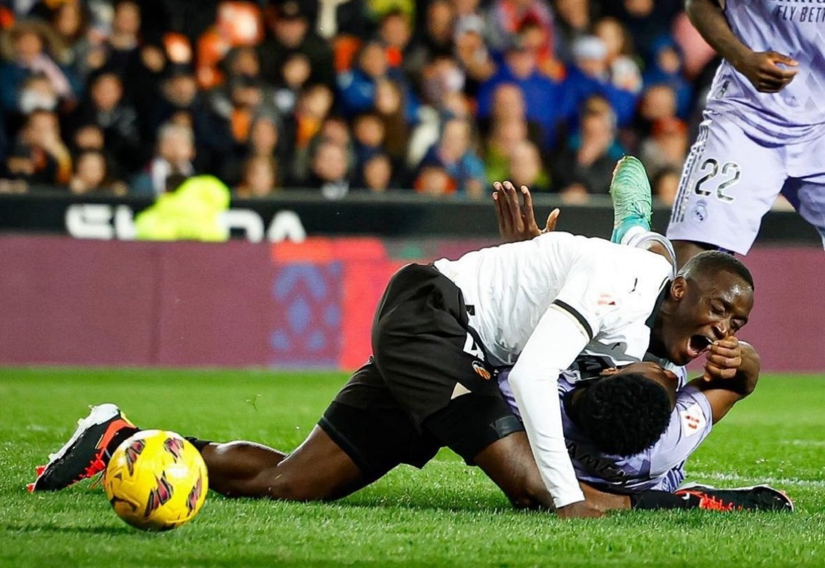 La escalofriante lesión en el partido entre Valencia y Real Madrid.