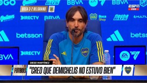 Diego Martínez tras la victoria de Boca: de los elogios a Cavani a la crítica de Demichelis