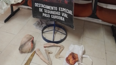 La carne de choique también fue secuestrada por el personal de la policía de Río Negro. foto: gentileza