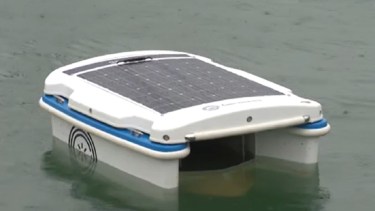 Geneseas, el robot construido por un argentino que filtra plásticos en cuerpos de agua. Foto: France 3 Nouvelle-Aquitaine.