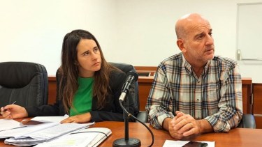 Asistente letrada Pérez y fiscal Maitini, en la audiencia de este jueves. (Gentileza)