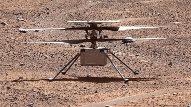 El helicóptero Ingenuity de la NASA en Marte. 