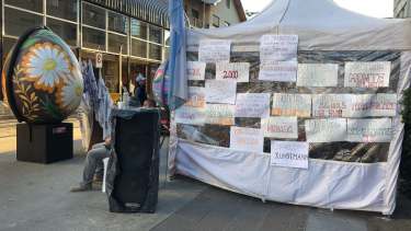 La protesta de los gastronómicos se extendíó por varios días, sin resultado. (foto archivo)