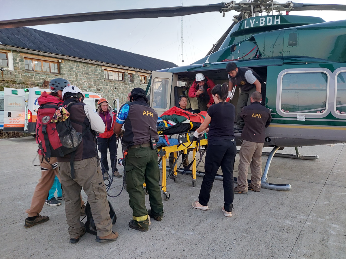 Rescataron a tres personas con lesiones de consideración. Foto: Parque Nacional Nahuel Huapi