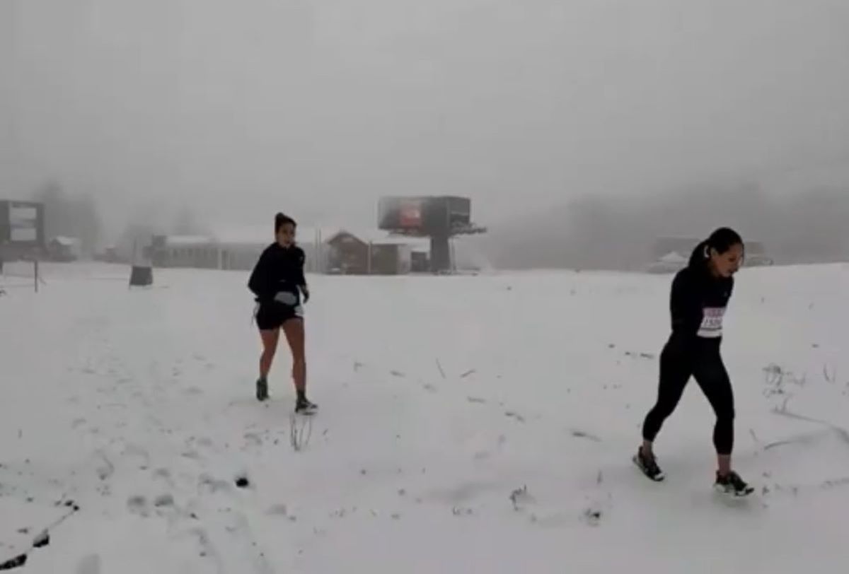 El manto blanco sorprendió a los corredores en Chapelco. Tuvieron que aplicar el Plan B. 