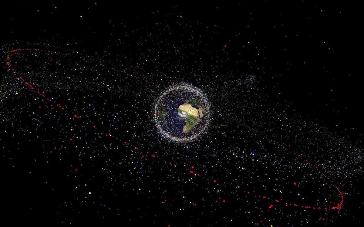 Ilustración de la cantidad de basura espacial que actualmente orbita la Tierra. (Crédito de la imagen: ESA)