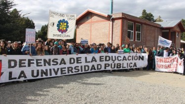 La protesta universitaria en Bariloche.