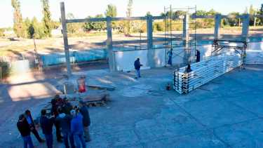 Avances en la obra del SAF del barrio Confluencia (foto Matías Subat)