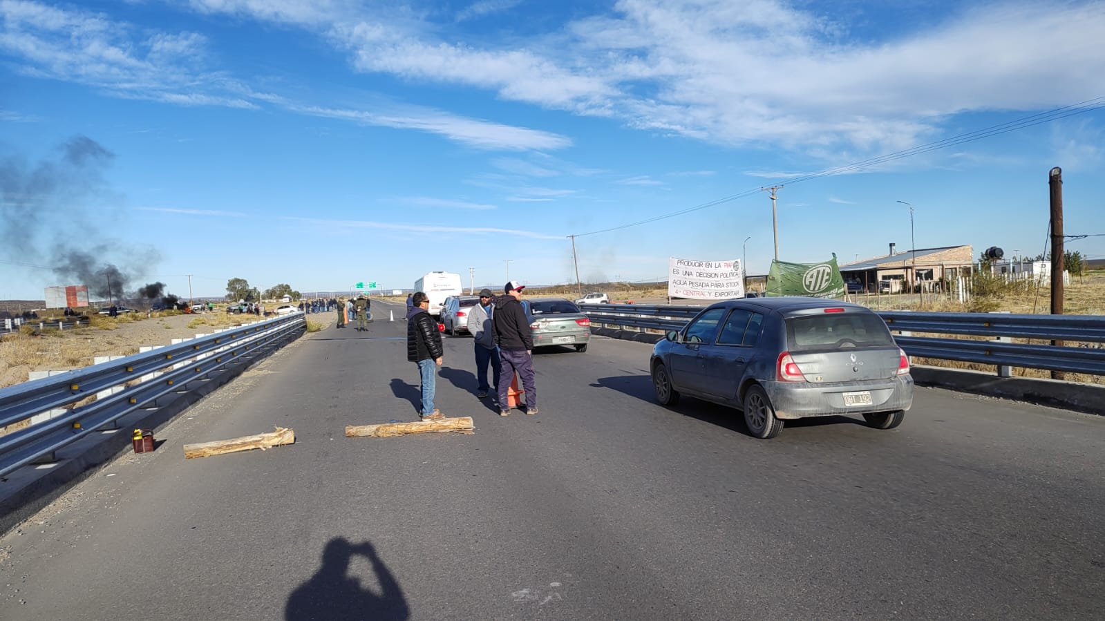 Corte parcial sobre la Ruta 22 en Arroyito: la PIAP reclama fondos. Foto: gentileza