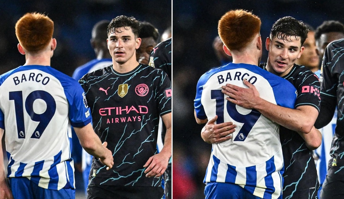 Valentín Barco habló con Julián Álvarez tras la goleada del Manchester City al Brighton.