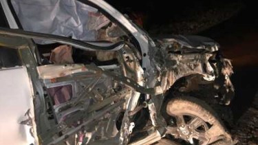 En la camioneta viajaban cinco personas. Ninguna sufrió heridas de consideración. Foto: Catriel 25 Noticias
