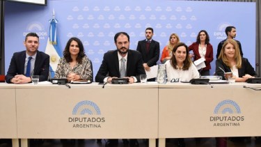 Diputados del plenario de comisiones que dio dictamen a la Ley Bases. 