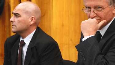 Poblete, el policía que le disparó al maestro en la represión de Arroyito. El juicio se hizo en 2008 y fue condenado a prisión perpetua como autor el homicidio. Foto archivo.