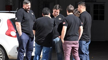 La delegación gremial fue encabezada por Emiliano Sanhueza. Foto: Marcelo Ochoa.