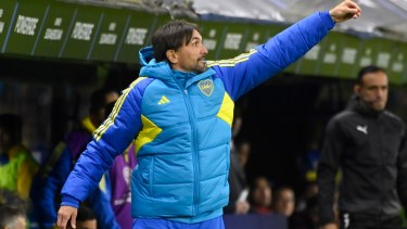 Diego Martínez durante el empate de Boca ante Fortaleza. Foto: FBaires.