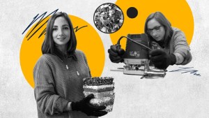 Una joven crea desde macetas hasta lámparas con el plástico que no suele reciclarse